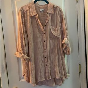 Burgundy striped soft tunic